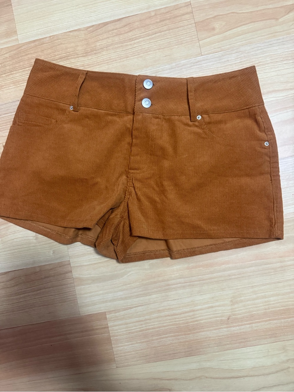 Forever 21 Rust Corduroy Low-Rise Shorts